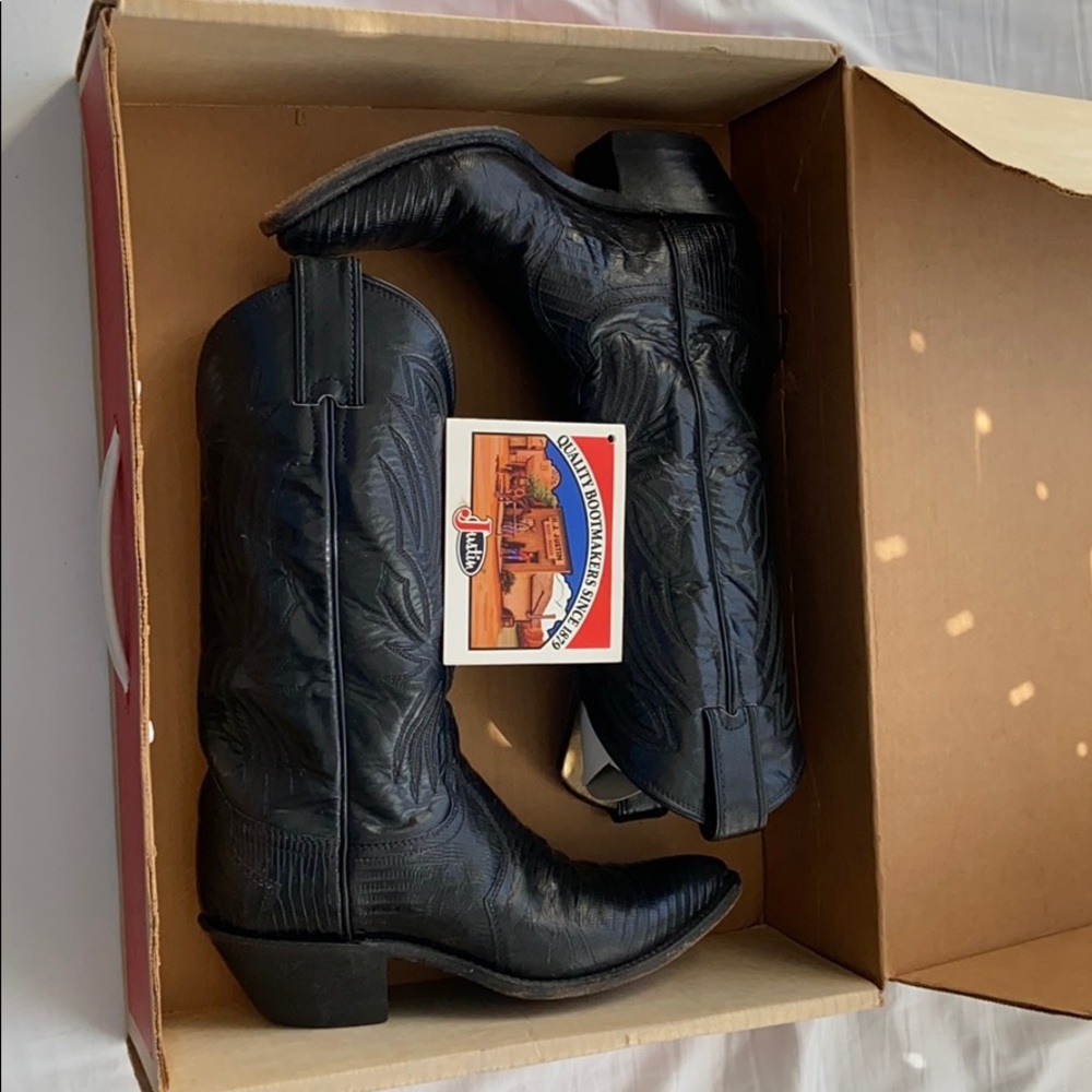 Black Authentic Cowboy Boots